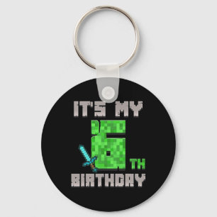 Chaveiro Camiseta de aniversário É o meu 6 Aniversário Game