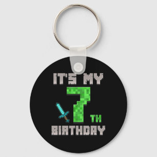 Chaveiro Camiseta de aniversário É o meu 7 Aniversário Game