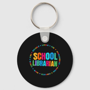 Chaveiro Camiseta de Bibliotecário Escolar Colorido Arco-Ír