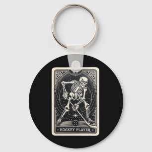 Chaveiro Camiseta de Cartão de Tarot Esqueleto de Hóquei no