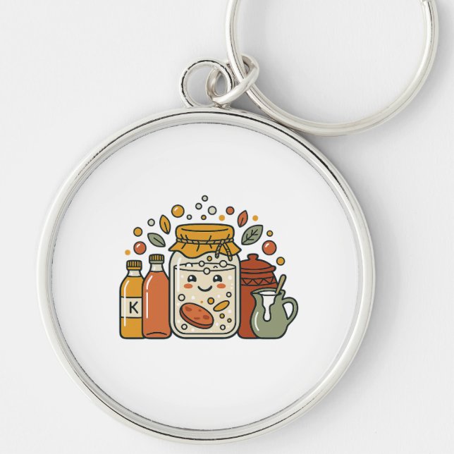 Chaveiro Camiseta de comida Cute Cartoon Cookie Jar & Hot S (Frente)