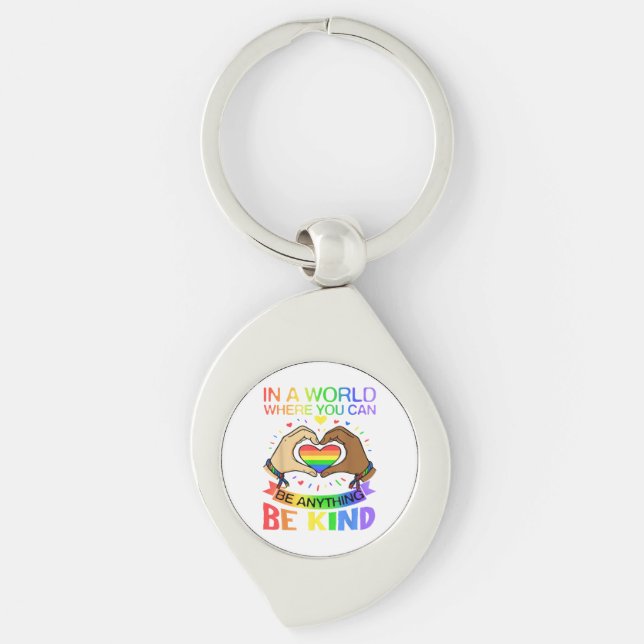 Chaveiro Camiseta de Conscientização da Igualdade do Arco-í (Frente)