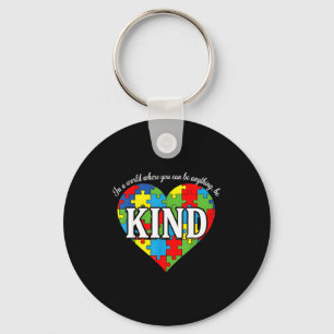 Chaveiro Camiseta de conscientização sobre autismo - coraçã