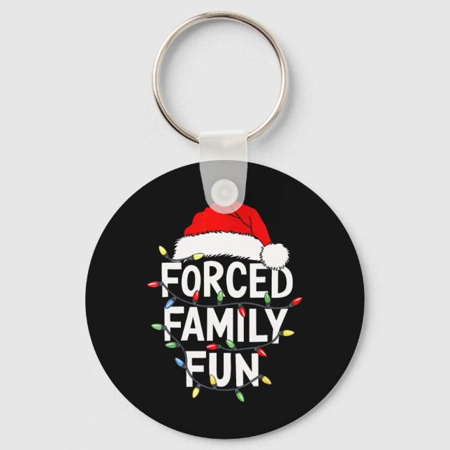 Chaveiro Camiseta de Diversão Familiar Forçada de Natal  (Frente)