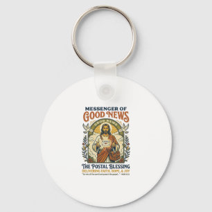 Chaveiro Camiseta de Entrega de Trabalhador Postal de Jesus