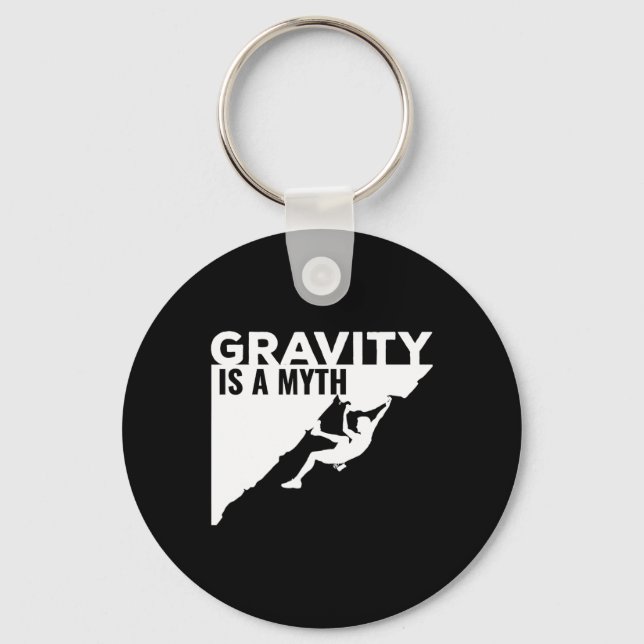 Chaveiro Camiseta De Escalada A Gravidade é Um Mito  (Frente)