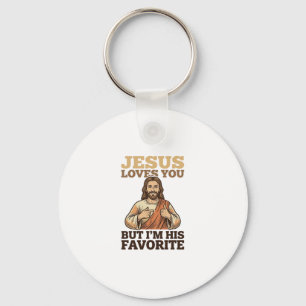 Chaveiro Camiseta de Fé Vintage Engraçada Jesus Ama Você De