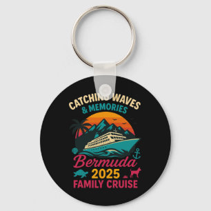 Chaveiro Camiseta de Férias Bermuda Family Cruise 2025 para