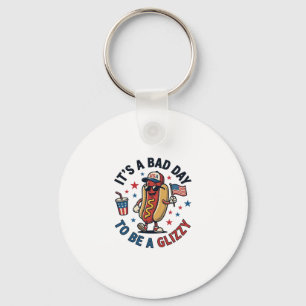 Chaveiro Camiseta de Gravura Vintage de Cachorro-Quente Pat
