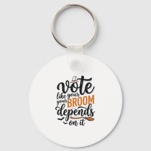 Chaveiro Camiseta de Halloween Vote Como Se Sua Vassoura De