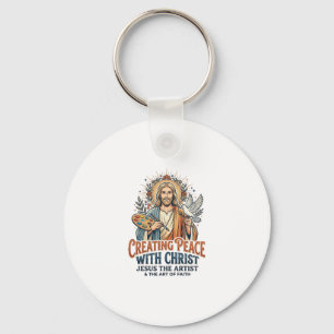 Chaveiro Camiseta de Hobby de Aquarela de Jesus Fé Inspirad