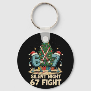 Chaveiro Camiseta de Natal Engraçada Silent Night 67 Fight
