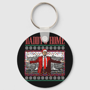 Chaveiro Camiseta de Natal Feia Funny Daddy's Home Trump Xm