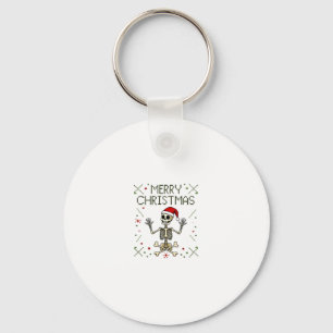 Chaveiro Camiseta de Natal Gótico Crânio Feio Rock