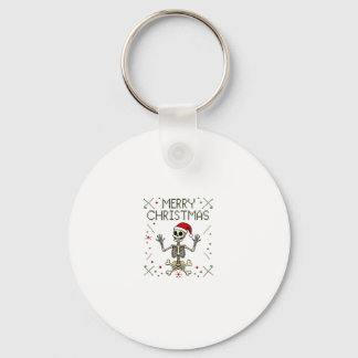 Chaveiro Camiseta de Natal Gótico Crânio Feio Rock