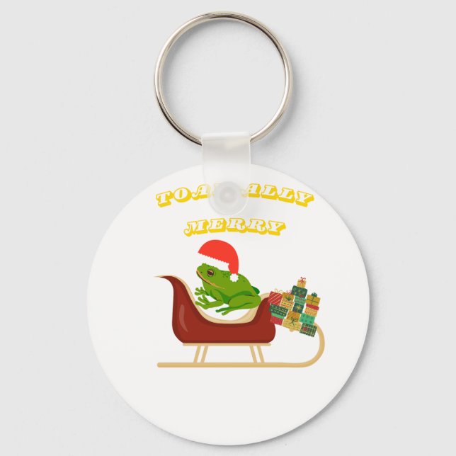 Chaveiro Camiseta de Natal Sapo Totalmente Alegre (Frente)