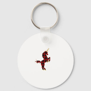 Chaveiro Camiseta de Natal Unicórnio Xadrez Búfalo Vermelho