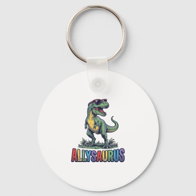 Chaveiro Camiseta de óculos de sol de dinossauro Allysaurus (Frente)