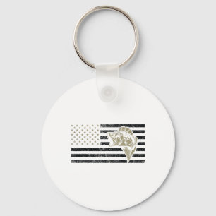 Chaveiro Camiseta de pesca para homens - Bandeira americana