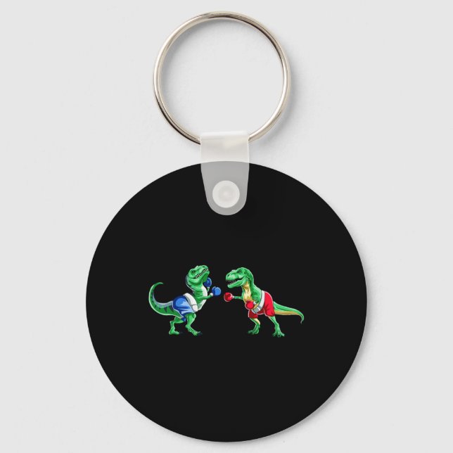 Chaveiro Camiseta de presente de luvas de boxe de dinossaur (Frente)