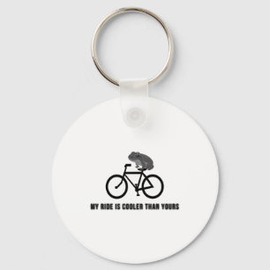 Chaveiro Camiseta de Sapo Engraçado de Bicicleta Animal d