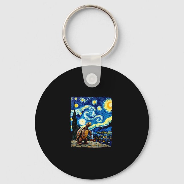 Chaveiro Camiseta de Tartaruga Artística  Tartaruga Noturna (Frente)