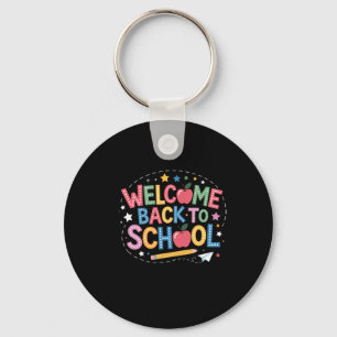 Chaveiro Camiseta de Volta à Escola Gráfica Colorida Fofa