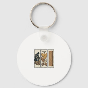 Chaveiro Camiseta Desenho de Ferramentas de Marcenaria Anti