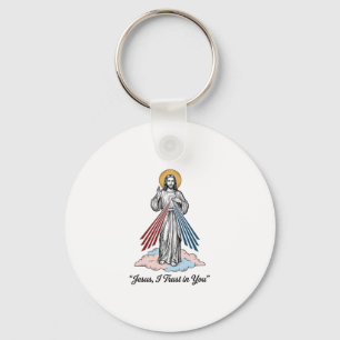 Chaveiro Camiseta Desenho de Gravura Vintage Jesus Eu Confi