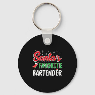 Chaveiro Camiseta do Bartender Favorito do Papai Noel Festa