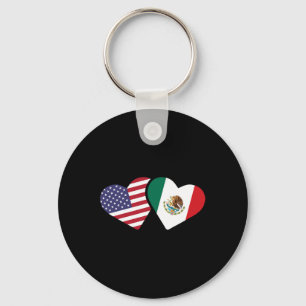 Chaveiro Camiseta do México com Bandeira dos EUA Coração Am