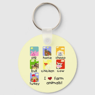 Chaveiro Camiseta e presentes dos animais de fazenda