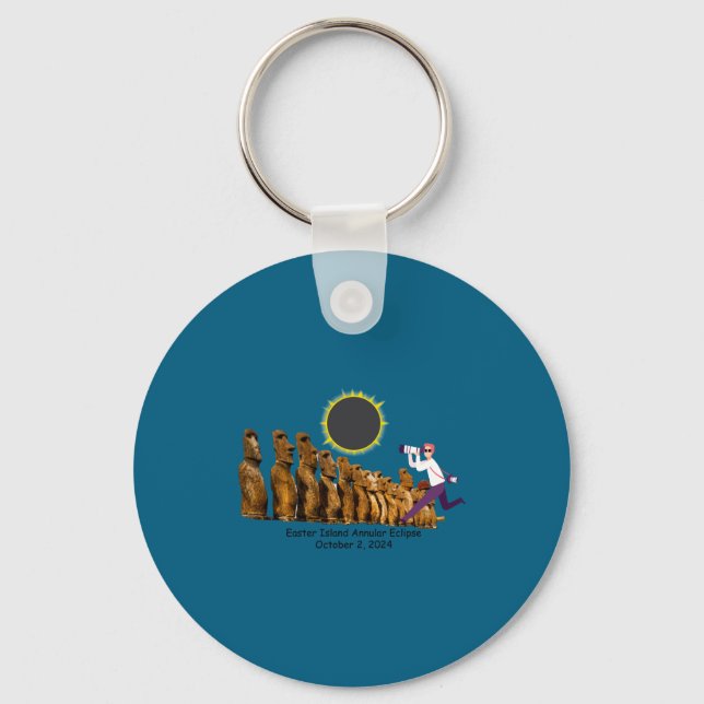 Chaveiro camiseta eclipse anular da ilha de páscoa  (Frente)