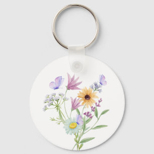 Chaveiro Camiseta Elegância Floral – Flores Pastel Suaves