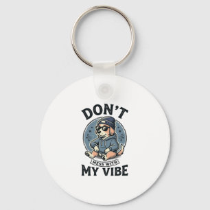 Chaveiro Camiseta engraçada de cachorro legal vibe vintage