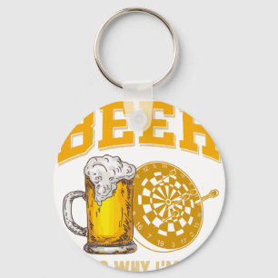 Chaveiro Camiseta engraçada de cerveja para jogador de dard