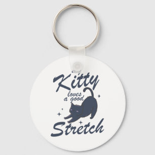 Chaveiro Camiseta engraçada de gato esticado – Presente de