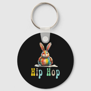 Chaveiro Camiseta engraçada de Páscoa Hip Hop Coelho de Pás