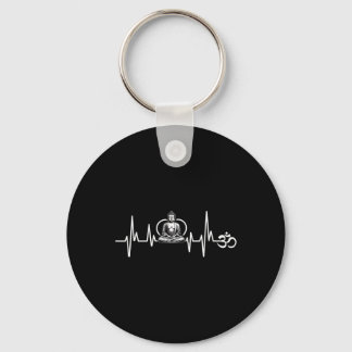 Chaveiro Camiseta engraçada de yoga Om Heartbeat Sacred Ohm