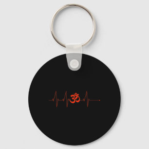 Chaveiro Camiseta engraçada Om Heartbeat sagrado Ohm Yoga M