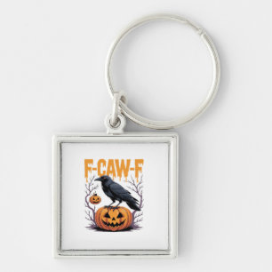 Chaveiro Camiseta F-Caw-F Clássico de Halloween Corvo Abóbo