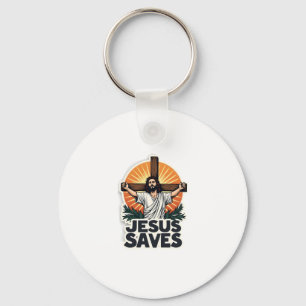 Chaveiro Camiseta Fé Jesus Salva Gravura Vintage (1)