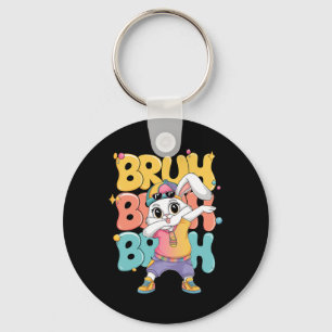 Chaveiro Camiseta Feliz Páscoa Bruh Bunny Dabbing