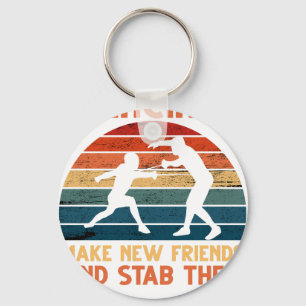 Chaveiro Camiseta Fencing Faça Novos Amigos E Apunhale Eles