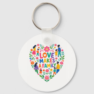 Chaveiro Camiseta Floral Heart de Amor Faz Uma Família