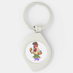 Chaveiro Camiseta "Frango Engraçado Levanta e Voa”