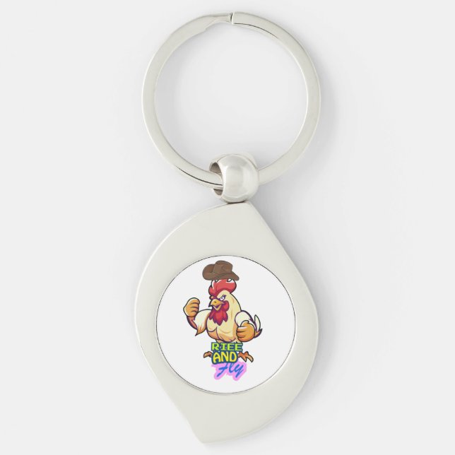 Chaveiro Camiseta "Frango Engraçado Levanta e Voa” (Frente)
