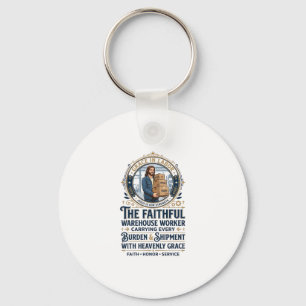 Chaveiro Camiseta Gráfica de Logística do Armazém de Jesus 
