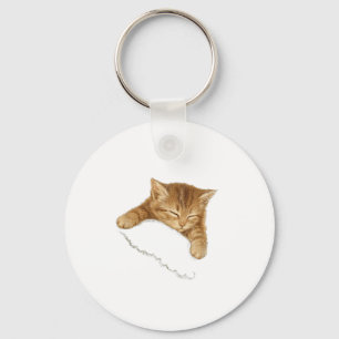 Chaveiro Camiseta Gráfica do Gato Sonolento, Camiseta Vinta