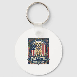 Chaveiro Camiseta Gráfica Vetorial do Golden Retriever Patr